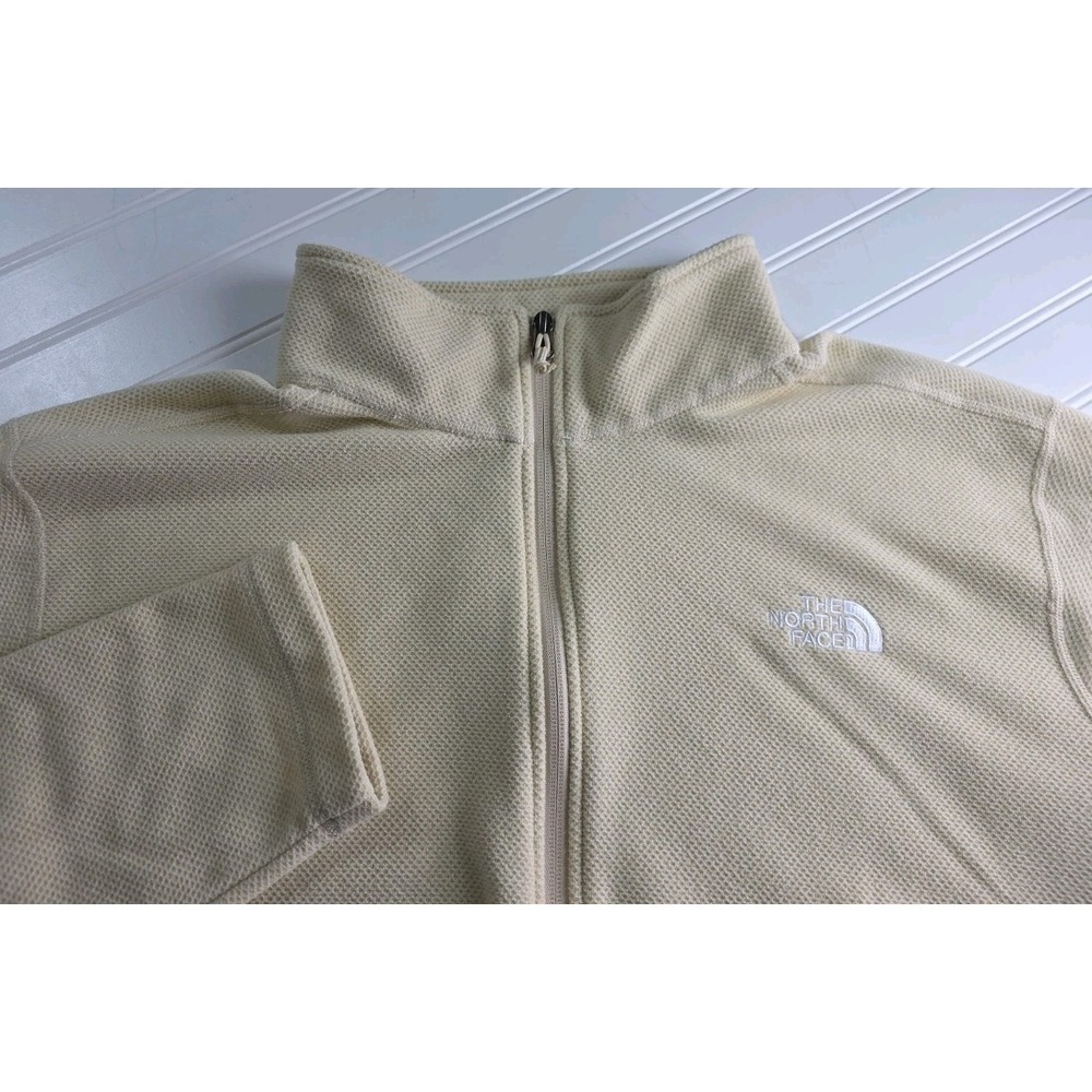 The North Face Men's 1/4 Zip Waffle Fleece Logo PULLOVER CREAM SOFT SIZE 2XL